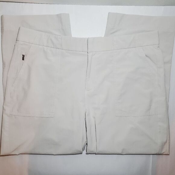 Athleta Tribeca Utility Crop Pants in Birch Grey Size 14P - Picture 2 of 12
